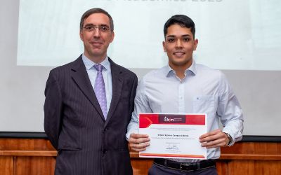 El Jefe Docente, Prof. Xavier Emery y el alumno destacado, Branco Campos.
